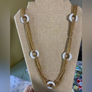 Multi Chains‎ Necklace with White Rings